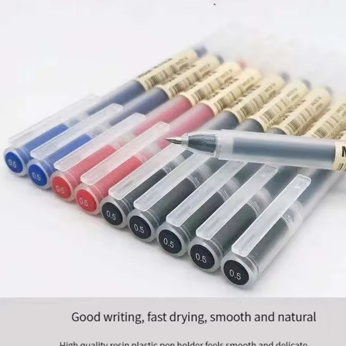 Muji Stationery Gel Pen - Bolígrafo de Gel Kawaii, tinta negra/roja/azul
