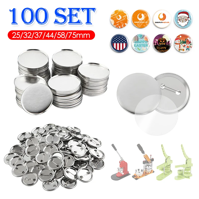 Button Badge Blank - Juego de 100 insignias en blanco,
