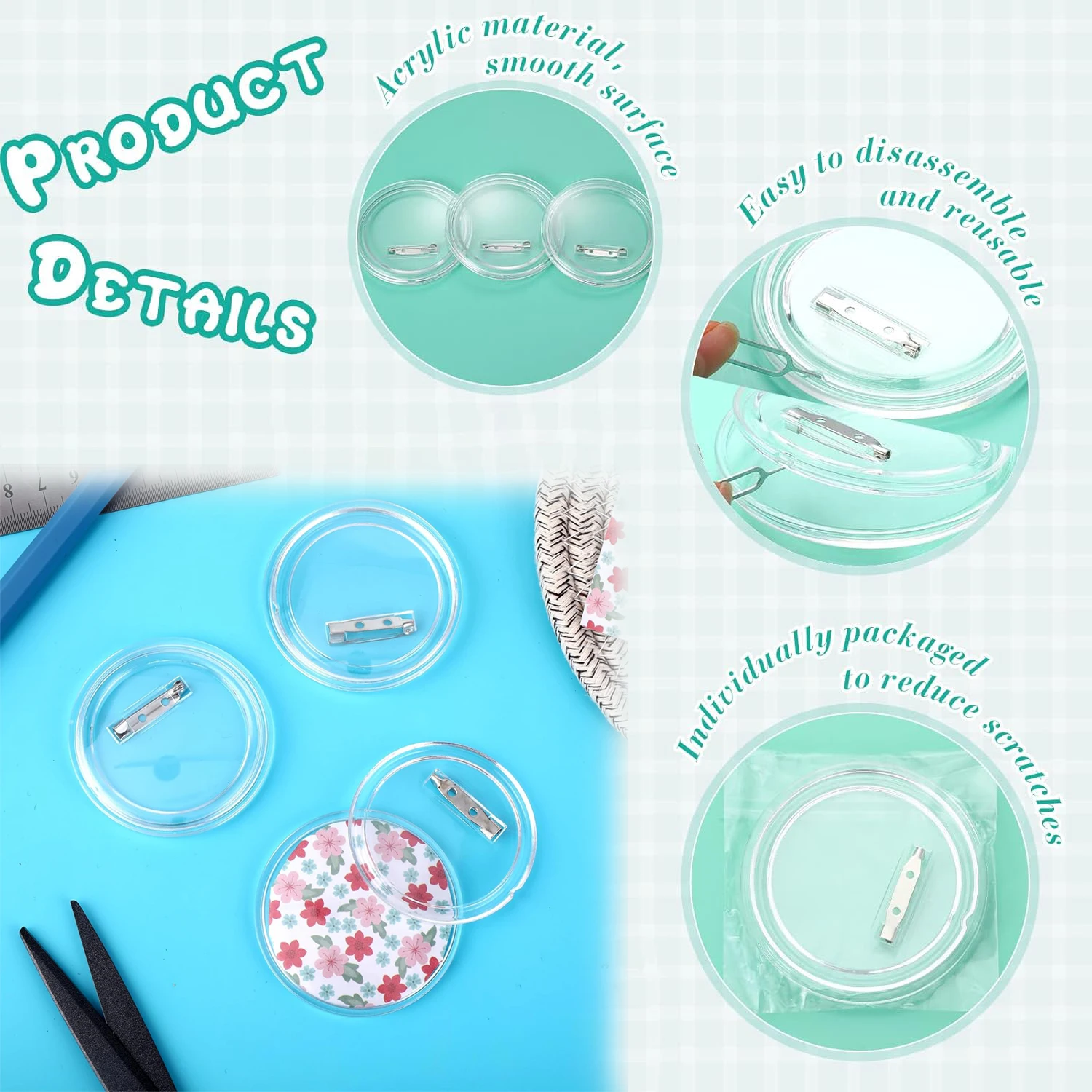 5-20 piezas botones en blanco  - Button Badge Blank reseña y precio