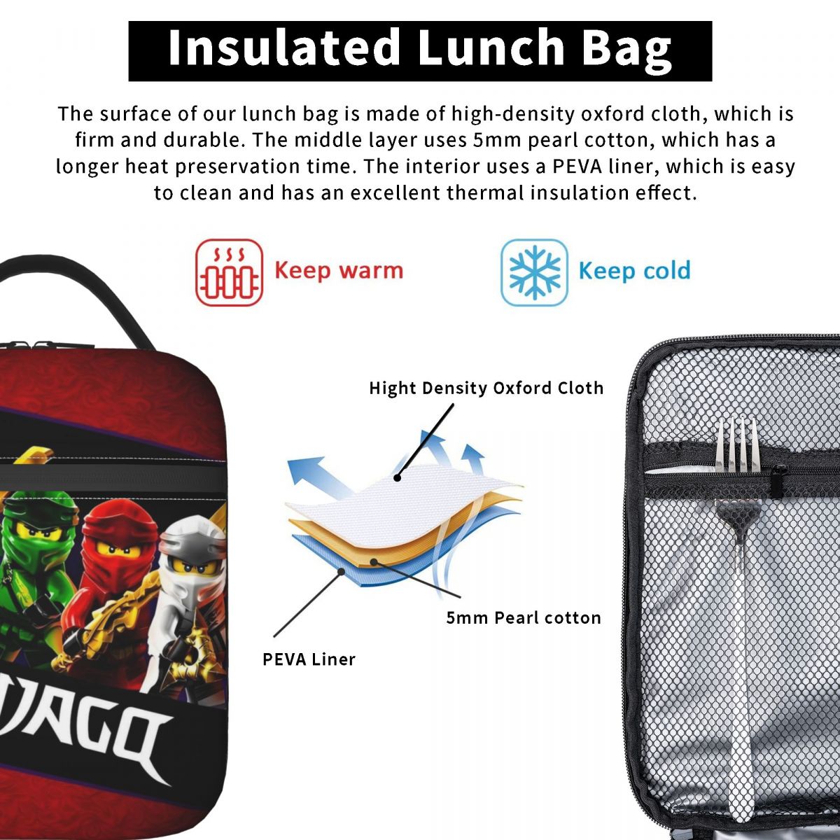 Bolsa de almuerzo aislada pers - Tote Bag Sublimation reseña y precio