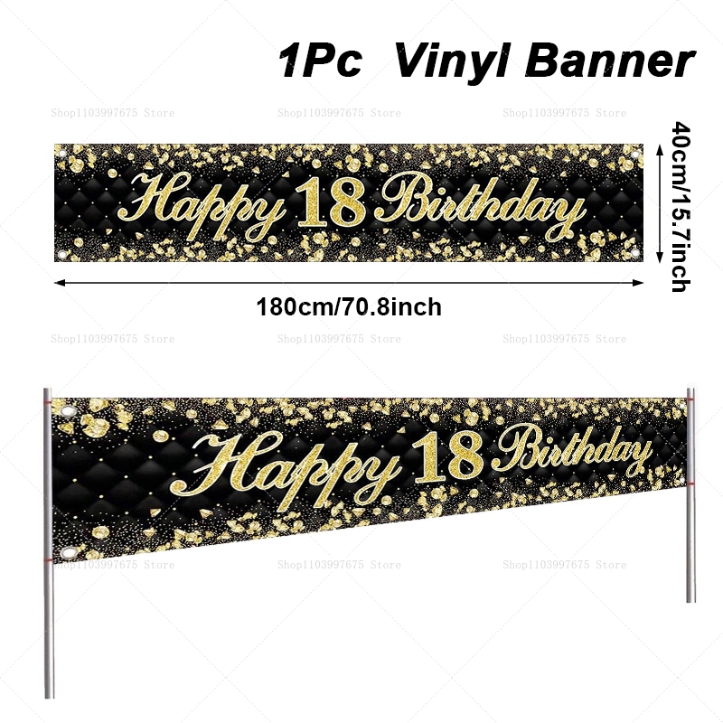 Feliz 18 cumpleaños Banner dec - Yard Sign Blank reseña y precio